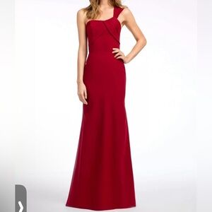Hayley Paige dress Women’s Red Gown  12 One Shoulder bridesmaid